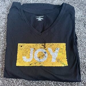 NEW! 2 shirts in 1! Lane Bryant Black Long-sleeve T-Shirt with Sequin Design